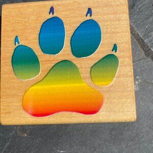 Comotion Wood Mounted Rubber Stamp #1807 PAW PRINT Dog